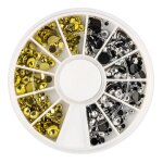 Nail art - strass or et argent