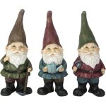 Nain de jardin assortis en rsine (lot de 3) 28 cm