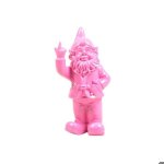 Nain de jardin en rsine doigt dhonneur 7 x 8 x 20 cm rose fuschia