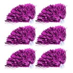 Nakeshop useful cheerleader pom poms squad cheer sports party dance accessories (rose red)