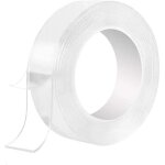 Nano bande adhsive double face scotch transparent super tanche rutilisable lavable 1m - 3 30mm translucide ...