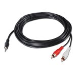 Cble audio nanocable 10. 24. 0305 - 35mm mle - 2 x rca mle - 5 m - noir