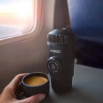 Machine  caf portable - nanopresso - cadeau maestro gris - compatible caf moulu - espresso - compacte ...