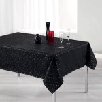 Nappe - safina - 150x200cm - noir or - synthétique - lavable en machine Nappe - safina - 150x200cm - noir or - synthétique - lavable en machine