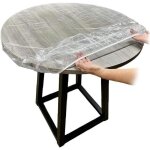 Nappe ajust�e en vinyle ronde nappe transparente � bords �lastiques construction en vinyle imperm�able ...