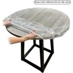 Nappe ajustée en vinyle ronde nappe transparente à bords élastiques housse de table imperméable 110 - ... Nappe ajustée en vinyle ronde nappe transparente à bords élastiques housse de table imperméable 110 - ...