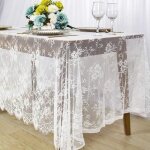 Nappe - amoune - rectangulaire - 150x300cm - blanche - dentelle florale