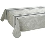 Nappe anti - tache 150 x 240 cm - arabesque - gris - rectangulaire Nappe anti - tache 150 x 240 cm - arabesque - gris - rectangulaire