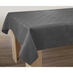 Nappe de table - le linge de jules - damass�e - gris anthracite - anti - taches - d�perlant