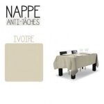 Nappe anti taches - ivoire - 150x300 cm - synthtique - lavable - uni