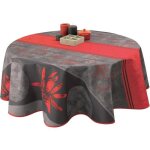 Nappe anti - taches lotus rouge - ovale 150x240 cm - 100% polyester