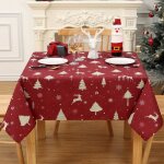 Nappe anti - taches no�l nappe carr� imperm�able lavable pour f�te cuisine et salle � manger ext�rieure ...