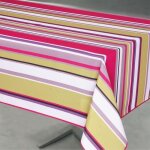 Nappe anti tache  rayures vert 145x300 cm