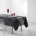 Nappe anti - tache - rectangle - 150 x 240 cm - constellation flocons et no�l - anthracite
