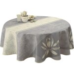 Nappe anti - tache ronde 160 cm lotus blanc Nappe anti - tache ronde 160 cm lotus blanc