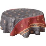 Le linge de jules ? nappe ronde valparaiso 160 cm rouge anti - taches d�perlante (100% polyester)