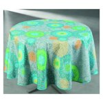 Nappe antitache imprimée evan bleu ronde 160 cm Nappe antitache imprimée evan bleu ronde 160 cm