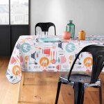 Nappe antitache rectangulaire 150x240 cm - ustensiles de cuisine - multicolore