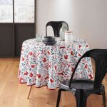 Nappe antitache ronde - diamètre 180 cm - animaux de la forêt - multicolore Nappe antitache ronde - diamètre 180 cm - animaux de la forêt - multicolore