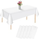 Nappe - blanc - rectangulaire 137x274cm - lot de 5 - jetable - id�ale pour mariage et f�te
