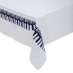 Nappe broderie lizandro coton et lin 150x300cm blanc - atmosphera cr�ateur dint�rieur