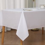 Nappe carr�e et enduite antitache blanc 180x180 cm