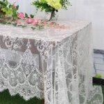 Nappe en dentelle - amoune - rectangulaire - 75x300 cm - blanc - �l�gant floral design