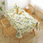 Nappe - nappe d�t� � motif citron - nappe jaune en pvc lavable - nappe vintage imperm�able � motif citron ...