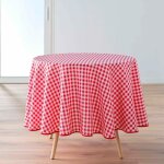 Nappe ronde (0) 180 cm polyester fils teints vichy rouge Nappe ronde (0) 180 cm polyester fils teints vichy rouge