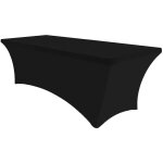 Nappe extensible en lycra pour table de 6 pi - noir - rectangulaire - uni Nappe extensible en lycra pour table de 6 pi - noir - rectangulaire - uni