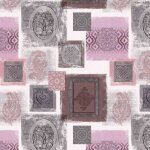 Nappe - galante - rose - toile cire - largeur 140 cm - longueur personnalisable jusqu 20 m