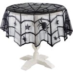 Nappe - halloween - toile daraignée et dentelle - noir - 102 cm - accessoire dhorreur Nappe - halloween - toile daraignée et dentelle - noir - 102 cm - accessoire dhorreur