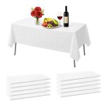 Nappe imperm�able peva blanc 137x274cm lot de 10 nappe jetable rectangulaire pour f�tes mariages table ...
