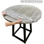 Nappe intégrée en vinyle rond nappe élastique transparent nappe étanche couvercle de table 90 - 110cm ... Nappe intégrée en vinyle rond nappe élastique transparent nappe étanche couvercle de table 90 - 110cm ...