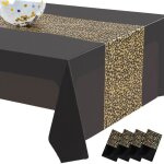 Nappe jetable - noir - imperm�able - 137 x 274 cm - 4 pi�ces - rectangulaire