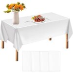 Nappe jetable - non tissé - 4 pièces - blanche - rectangulaire - imperméable Nappe jetable - non tissé - 4 pièces - blanche - rectangulaire - imperméable