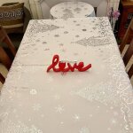 Nappe - noel - blanche - anti tache - infroissable - 2m40 x 1m50