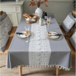 Nappe de nol faon gris clair blanc brillant 140220