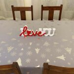 Nappe - noel - p54 - gris argent - anti tache - infroissable - 2m40 x 1m50
