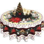 Nappe de no�l ronde - mich - 150 cm - rouge - lavable - polyester - r�sistant aux taches - imperm�able ...