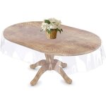 Nappe ovale en vinyle transparent - febest - 1524 x 2286 cm - imperm�able - anti - huile - r�sistant ...