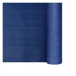 Nappe en papier damass� bleu en rouleau 118 x 25 m