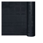 Nappe en papier damass� noir en rouleau 118 x 25 m