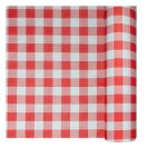 Nappe en papier gaufr� vichy rouge et blanc en rouleau 118 x 25 m