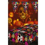 Nappe plastique catrina squelette 137x274cm noir Nappe plastique catrina squelette 137x274cm noir