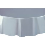 Nappe de table - unique - plastique - ronde - argent - 210 cm