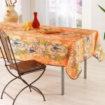 Nappe - provençale - glycine et lavande - orange - 2m x 1m50 - synthétique - rectangulaire Nappe - provençale - glycine et lavande - orange - 2m x 1m50 - synthétique - rectangulaire