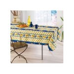 Nappes proven�ales - promo linge - polyester - 240 x 150 cm - bleu