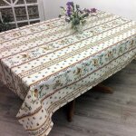 Nappe provenale rectangle coton 2m x 1m55 faence de moustiers rose