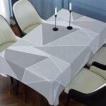 Nappe pvc rectangulaire anti taches - gris triangulaire - nappe de table - facile dentretien